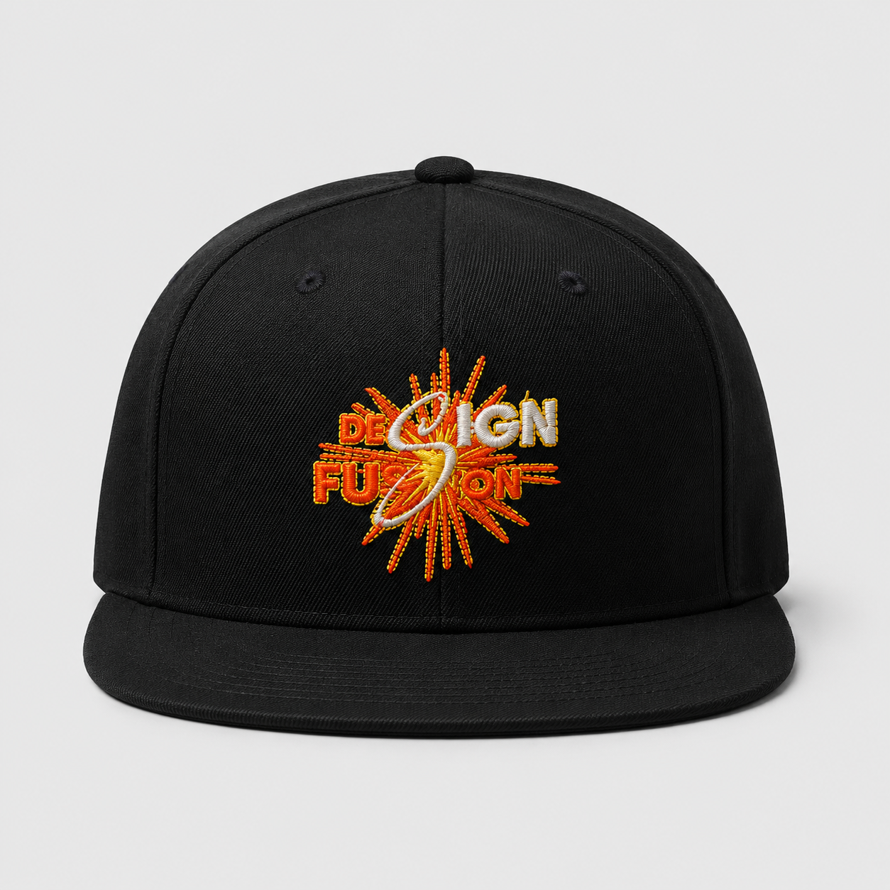 Design Fusion embroidered black snapback